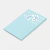 Cute Blue Baby Boy's Feet Illustration Post-it® Notes (Schuin)