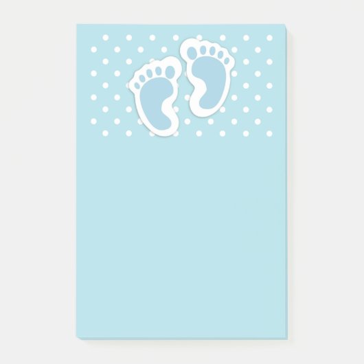 Cute Blue Baby Boy's Feet Illustration Post-it® Notes (Voorkant)