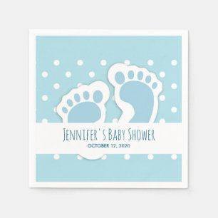 Cute Blue Baby Boy's Feet Illustration Servet