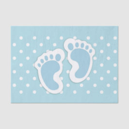 Cute Blue Baby Boy's Feet Illustration Tissuepapier