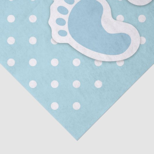 Cute Blue Baby Boy's Feet Illustration Tissuepapier (Detail)