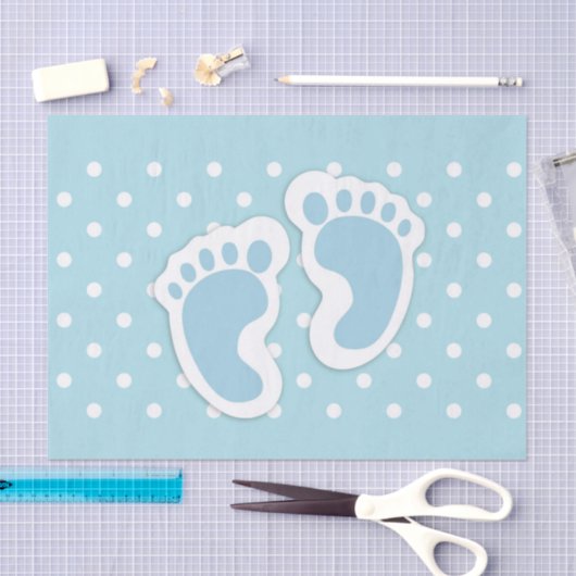 Cute Blue Baby Boy's Feet Illustration Tissuepapier (Craft)