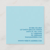 Cute Blue Baby Boy's Feet Illustration Vierkante Visitekaartje (Achterkant)