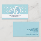 Cute Blue Baby Boy's Feet Illustration Visitekaartje (Voorkant / Achterkant)