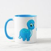 Cute Blue Baby Brontosaurus Dinosaur Mok (Links)
