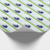 Cute  Blue Baby Carriage Cadeaupapier (Hoek)