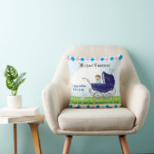 Cute  Blue Baby Carriage Kussen (Stoel)