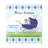 Cute Blue Baby Carriage Notitieblok (Voorkant)
