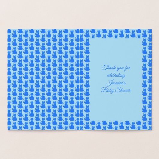Cute Blue Baby Cat Baby shower Bedankt Folie Kaarten (Binnen)