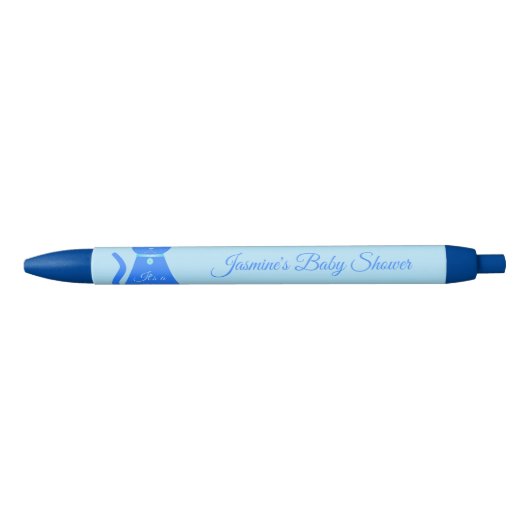 Cute Blue Baby Cat Custom Baby shower Blauwe Inkt Pen (Voorkant)