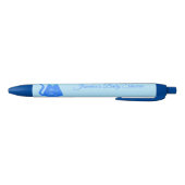 Cute Blue Baby Cat Custom Baby shower Blauwe Inkt Pen (Bodem)