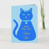 Cute Blue Baby Cat Custom Baby shower Folie Wenskaart (Voorkant)