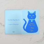 Cute Blue Baby Cat Custom Baby shower Folie Wenskaart (Buiten Laag)