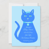 Cute Blue Baby Cat Custom Baby shower Magnetische Uitnodiging (Voorkant)