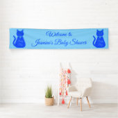 Cute Blue Baby Cat Custom Baby shower Spandoek (Insitu)