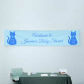 Cute Blue Baby Cat Custom Baby shower Spandoek (Beurs)