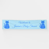 Cute Blue Baby Cat Custom Baby shower Spandoek (Horizontaal)