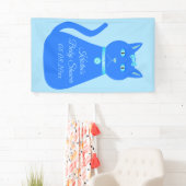 Cute Blue Baby Cat Custom Baby shower Spandoek (Insitu)
