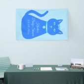Cute Blue Baby Cat Custom Baby shower Spandoek (Beurs)