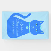 Cute Blue Baby Cat Custom Baby shower Spandoek (Horizontaal)