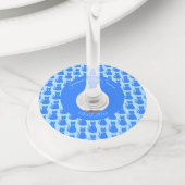 Cute Blue Baby Cat Custom Baby shower Wijnglaslabel (Dichtbij)