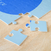 Cute Blue Baby Cat Custom Birth Notice Legpuzzel (Zijkant)