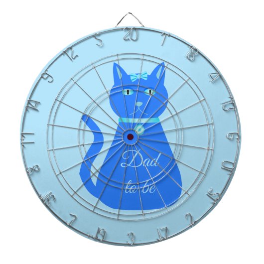 Cute Blue Baby Cat Custom Dad to be Dartbord (Voorkant)