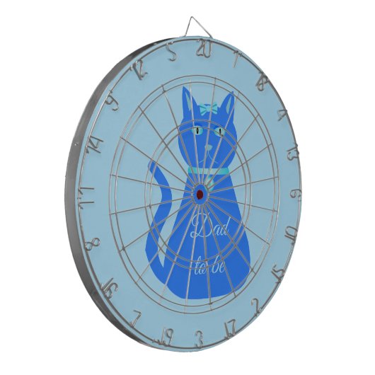 Cute Blue Baby Cat Custom Dad to be Dartbord (Voorkant Links)