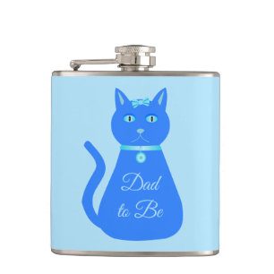 Cute Blue Baby Cat Custom Dad to be Heupfles