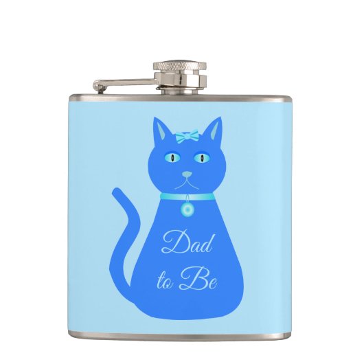 Cute Blue Baby Cat Custom Dad to be Heupfles (Voorkant)