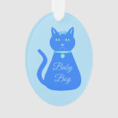 Cute Blue Baby Cat Custom First Kerstmis Ornament (voorkant)
