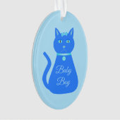 Cute Blue Baby Cat Custom First Kerstmis Ornament (voorkant)