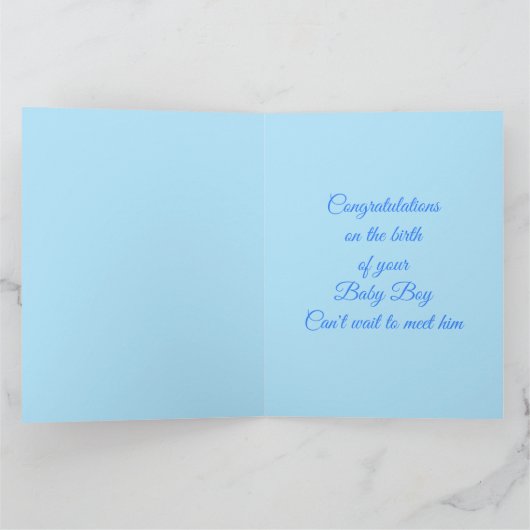 Cute Blue Baby Cat Custom Gefeliciteerd Kaart (Binnen)