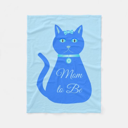 Cute Blue Baby Cat Custom Ma Fleece Deken (Voorkant)