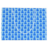 Cute Blue Baby Cat Pattered Baby shower Groot Cadeauzakje (Achterkant)