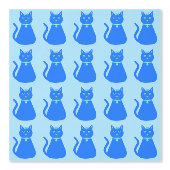 Cute Blue Baby Cat Pattered Behang (Voorkant)