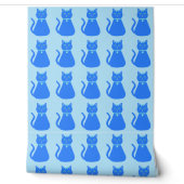 Cute Blue Baby Cat Pattered Behang (Afrollen)
