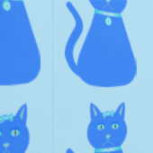 Cute Blue Baby Cat Pattered Behang (Zoom)