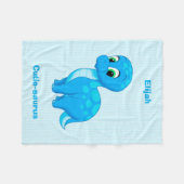 Cute Blue Baby Dinosaur Fleece Deken (Voorkant (Horizontaal))