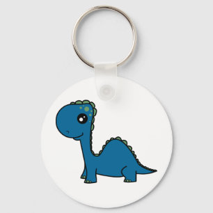 Cute Blue Baby Dinosaur Sleutelhanger