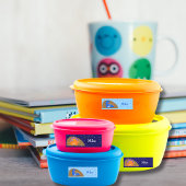 Cute Blue Baby Dinosaur Sparking Star Labels