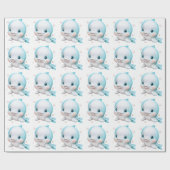 Cute Blue Baby Dolphin Cadeaupapier (Vlak)
