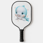 Cute Blue Baby Dolphin Pickleball Paddle (Voorkant)