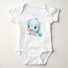 Cute Blue Baby Dolphin Romper