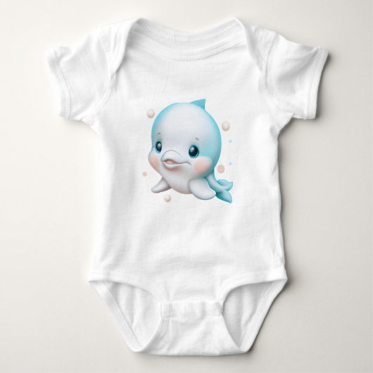 Cute Blue Baby Dolphin Romper (Voorkant)
