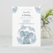 Cute blue Baby Elephant Kaart (Staand voorkant)