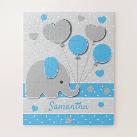 Cute Blue Baby Elephant Legpuzzel (Verticaal)