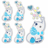 Cute Blue Baby Elephant Sticker (Voorkant)