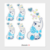 Cute Blue Baby Elephant Sticker (Vel)