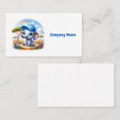 Cute Blue Baby Elephant Visitekaartje (Voorkant / Achterkant)